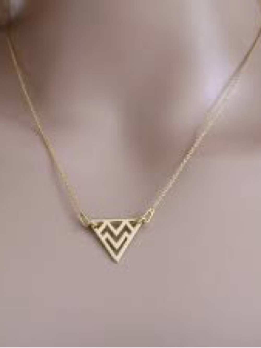 Luxe Gold Geometric Triangle Pendant Necklace